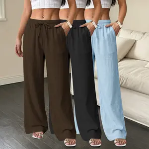 Women’s 3-pack summer casual long pants, suitable for couples and unisex; versatile styles that are easy to pair. Made from 100% polyester fiber, it’s perfect for everyday wear and weekend outings. Beach pants — a must-have for summer vacations