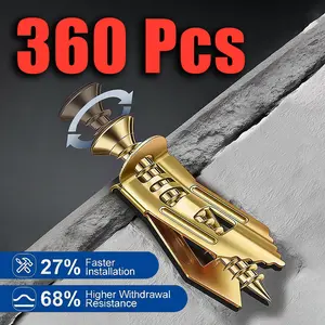 120/240/360 Pack Durable Hollow Wall Drywall Anchors Self‑Cutting Screws, Pre‑Drill Free Effortless Install Heavy‑Duty Fixings for Household Wall Mounting Items