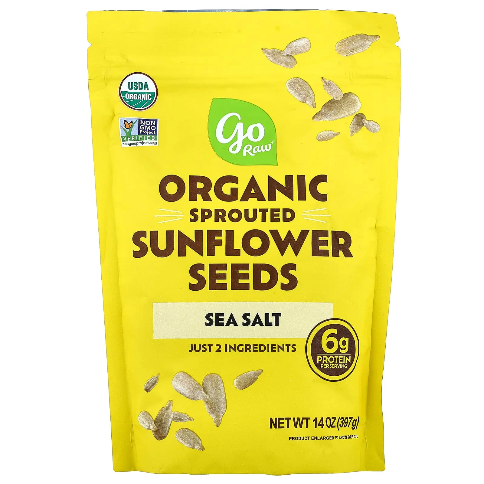 Go Raw Organic Sprouted Sunflower Seeds, Sea Salt, 14 oz (397 g)