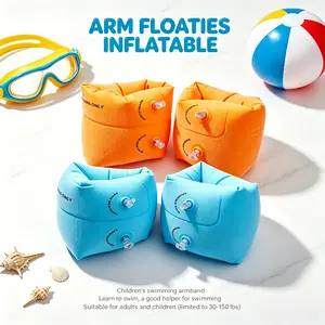 4 Pack Arm Floaties for Kids and Adults- Inflatable Floaties for Kids 6-12yrs, Blow up Water Wings for Toddlers, Swimming Arm Pool Floats for Children and Adults 30-150LBS