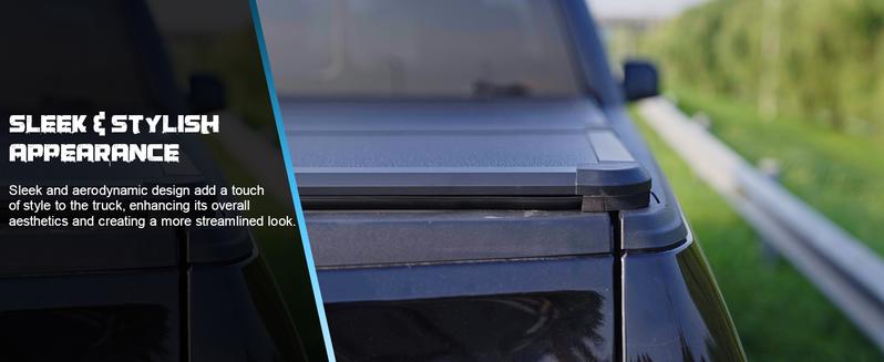 Hard Folding Truck Bed Tonneau Cover Compatiable with Dodge Ram 1500 Classic&New(2009-2025) 5.7 FT Short Box w/o Rambox, Tri Fold Style