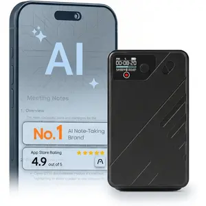 AI Voice Recorder  | Real-Time Transcription & AI Summaries | 256 Languages |  Recording Device for Meetings, Calls & Lectures | 64GB Storage | App Control