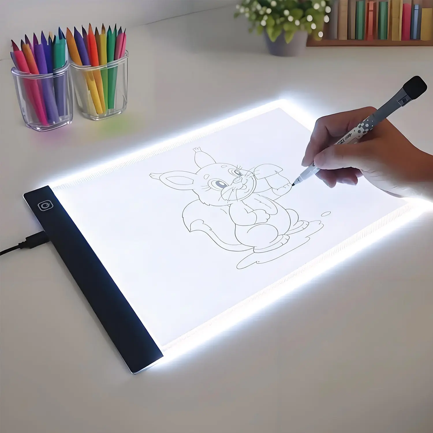 Portable A5 LED Tracing Pad Lamp with 8-Level And Stepless Adjustable Brightness, LED Tracing Mat, USB Powered Light Board, Suitable for Diamond Painting Kits, Sketching, Animation, Stencil Making, Christmas And Thanksgiving Gifts