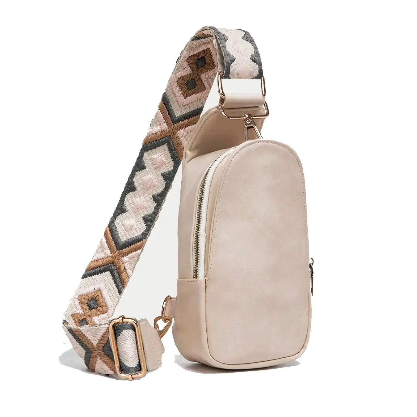 Classic fashion multi-functional chest bag, popular simple women's bag, pure color multi-functional style, suitable for daily outing, travel, party, shopping, convenient to carry. Beige Purse