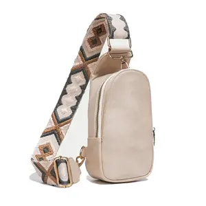 Classic fashion multi-functional chest bag, popular simple women's bag, pure color multi-functional style, suitable for daily outing, travel, party, shopping, convenient to carry. Beige Purse