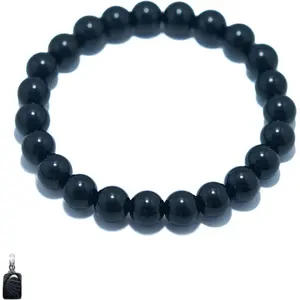 LAB Real Natural Crystal Beaded Bracelet with Mystery Crystal Pendant (Multiple Wrist Sizes) |   Handmade Stretchy Healing Energy Protection Yoga Gemstone