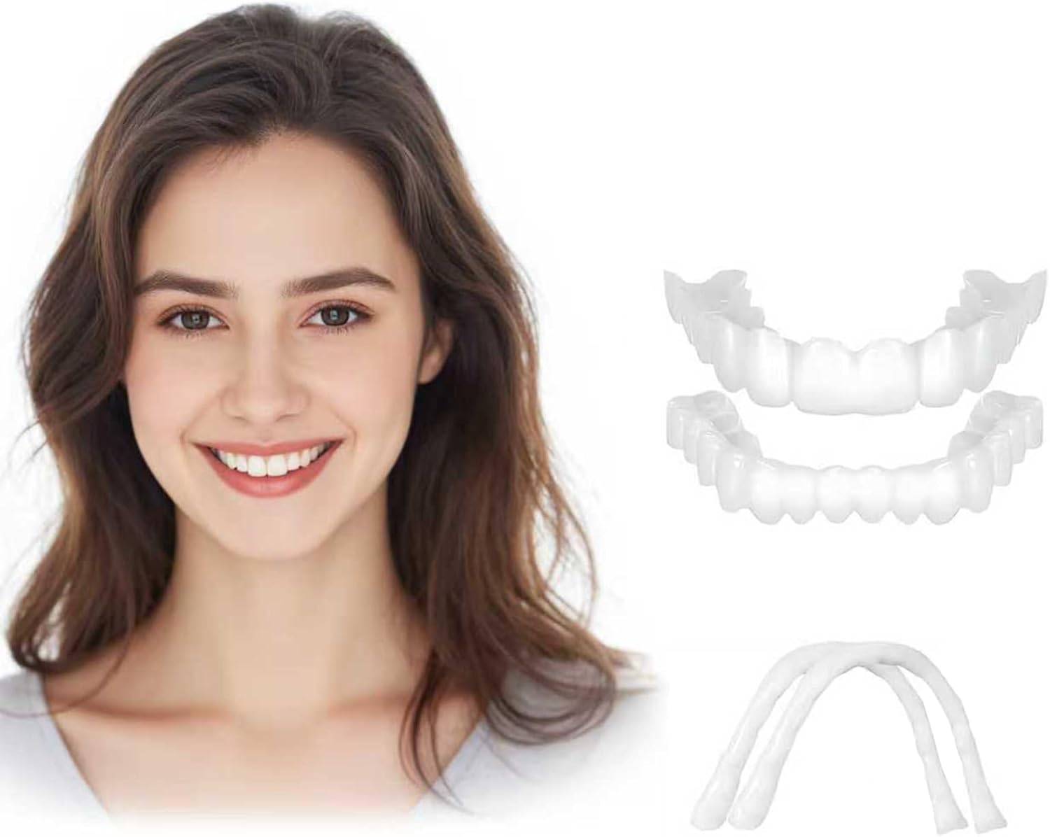 【TikTok Trending Hack】1-Minute Glow Up Cosmetic Snap-In Veneers Viral Smile Cover Instant Transformation Natural White Realistic Appearance Visual Look Enhancer Tool Unisex