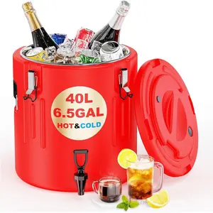 Beverage Dispenser 5 Gallon - [Stainless] [Hot &Cold Versatile] Hot Drink Dispenser with Spout, Jug for Outdoors Camping Sports, N1