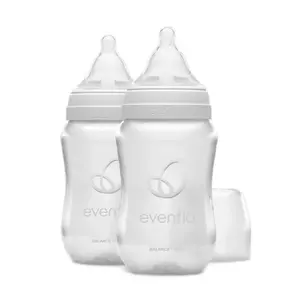 Evenflo Balance Wide Baby Bottles, Platinum White Color 9oz 2 Count Evenflo Balance Wide Baby Bottles, Platinum White Color 9oz 2 Count