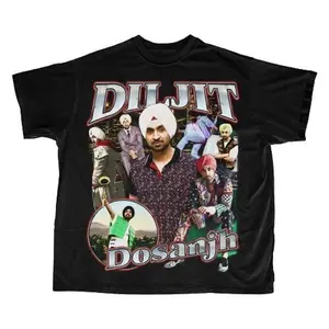 Diljit Dosanjh Vintage Punjabi Singer Graphic T-Shirt