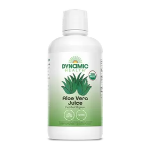 Dynamic Health Aloe Vera Juice Organic Aloe Vera Juice Drink 32 Fl Oz – USDA Organic Digestive Health Support, No Added Sugar, Vegan & Kosher Wellness Supplement