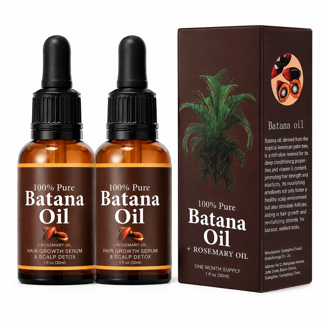 Batana Oil,Strong & Healthy Hair, Make Hair Longer Fuller Thicker, Organic Batana Oil with Rosemary,Organic Rosemary Oil Vitamin E Nourish Scalp,for All Hair Types,