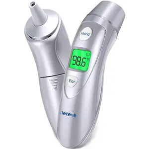 Metene 2-in-1 Digital Thermometer- Instant 1s No-Touch Forehead & Ear Infrared Reading for Baby & Adults, Fever Alarm, Memory Recall
