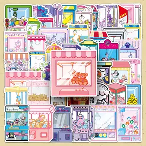 Cartoon Cute Vending Machine Sticker, 100pcs/set Repeatable DIY Decorative Sticker, Scrapbooking & Stamping Supplies