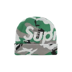 Supreme Camo Big Logo Beanie Green Camo
