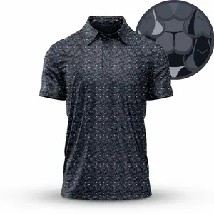 Charcoal Pattern Golf Polo Shirt Mens Elegant Summer Outfit
