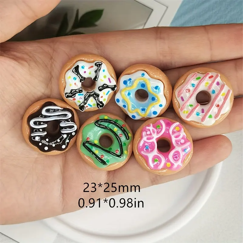 Cute Donuts Theme Magnet Set - 6-Piece Mini Donut Metal Magnetic Figures, Durable PVC, Fridge Organization, Kitchen Decor for Whiteboards & Home Supplies