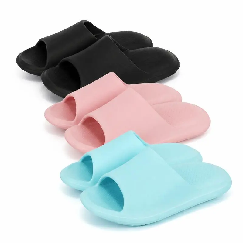 Pillow Slippers for Women | House Slides Shower Sandals | Cushioned Thick Sole Footwear Flipflop Walking Shoes comfortable slippers Girl Black