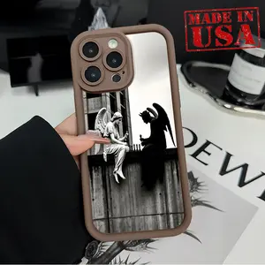 Case for iPhone 16 E Pro Max 15 Plus 14 13 12 11 XS XR Angel Devil Anti-Scratch Shockproof Soft Silicone Protective Cover