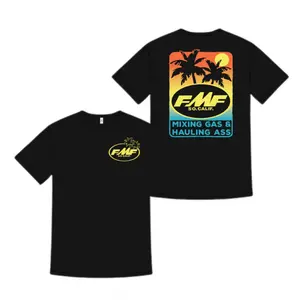 180g[100%cotton]FMF SoCal Mixing Gas and Hauling Ass Shirt, Sunset Palm Tree Motocross Graphic Shirt, Dirt Bike Racing Tee for Off Road Riders, Summer Race Day Gift