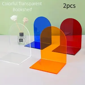 2pcs Clear Acrylic Book Stand - Perfect for Displaying Books and Magazines on Desks, Countertops, and Shelves