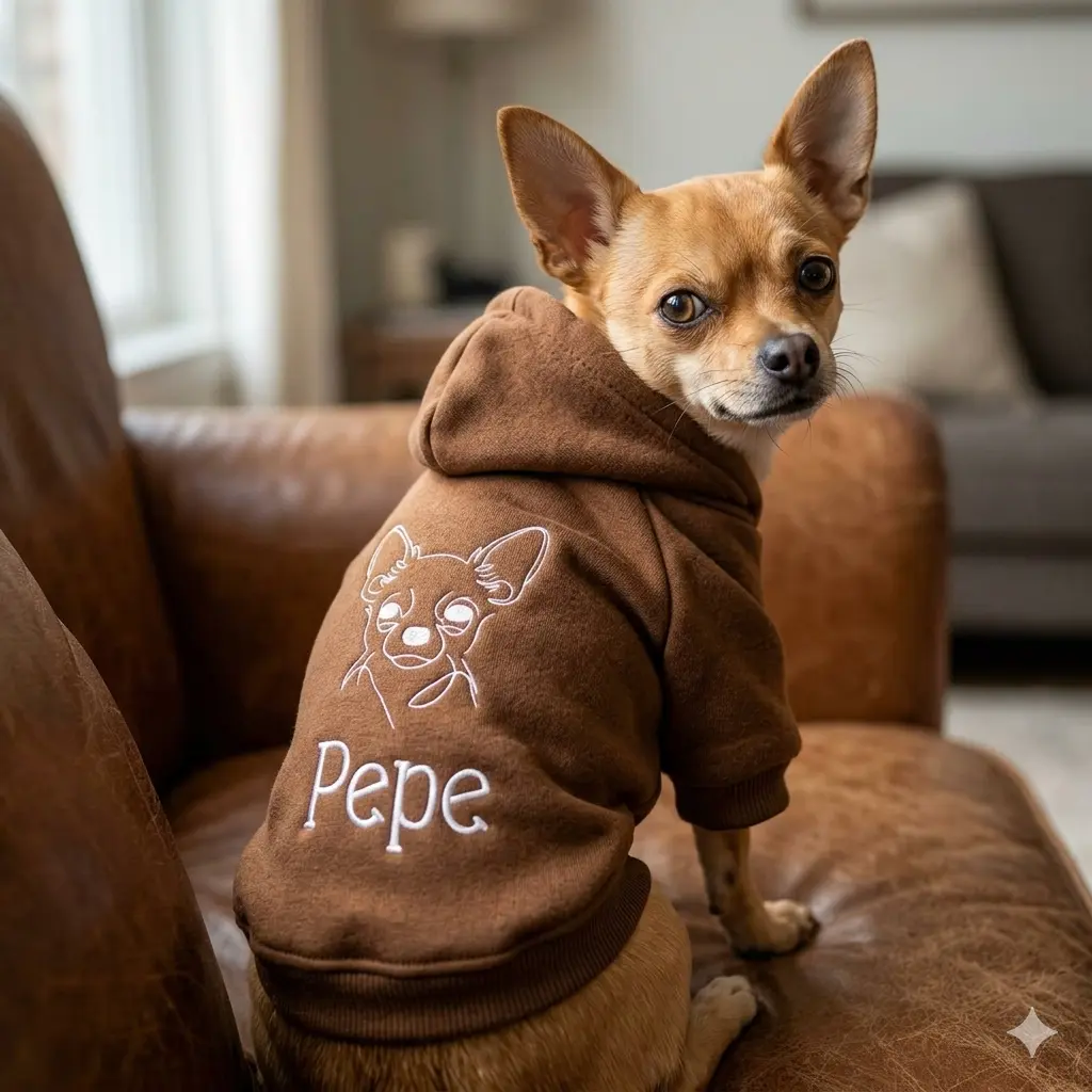 Personalized Dog Hoodie with Custom Breed Silhouette & Embroidered Name, Custom Pet Sweatshirt, Personalized Puppy Hoodie, Dog Gift