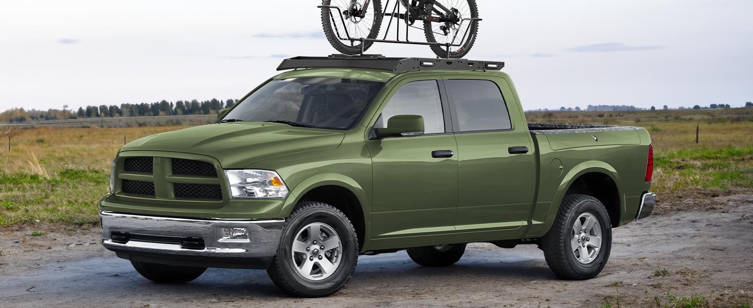 Roof Rack for 2009-2018 Ram 1500, Heavy Duty Steel Roof Cargo Rack, Low Profile Off-Road Roof Platform, 800 lb Load Capacity, Powder Coated Carbon Steel