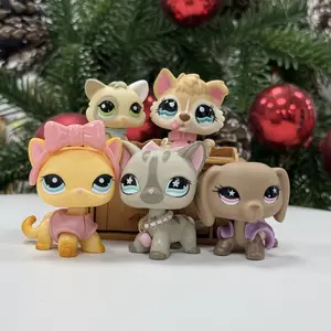 5 PC Shorthair Cat Dachshund Husky Kitten Set Bobble Head Figures Toy for Kids Boys Girls Collectable Gift