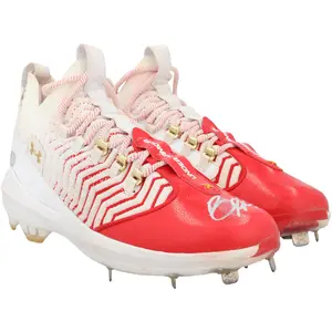 Bryce Harper Philadelphia Phillies Autographed Game-Used White and Red Under Armour Cleats from the 2025 MLB Season - HH98515039-40 - Fanatics Authentic Certified
