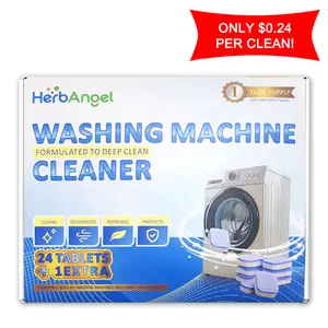 【Mother's Day Sale】[1-Year Supply] Washing Machine Cleaner Tablets for Pet Owners & Family, Deep Clean Descaler Removes Odor & Residue, Heavy Duty Formula for Front & Top Load, 25 Count Starter Pack