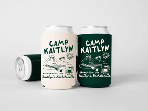 Camp Bachelorette Can Coolers, Lake Club Bachelorette Drink Can Cooler, Camping Bachelorette Party Favors