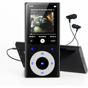 64GB MP3 Player with Bluetooth 2.4" Screen,Hi-Fi Lossless Sound Bluetooth mp3 Player Built-in Speaker & FM Radio,Voice Recorder, MP3 Music Player Supports 128GB SD Card for Running,Travel (Black)