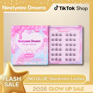 Ninetynine Dreams [NO GLUE] Stardream Self-Adhesive Lashes | Press-On No Glue Required Lash Clusters 8-12mm C+ Curl — Fluffy Spiky Anime Manhua Style Beginner-Friendly Reusable Lashes with Ultra-Thin Self-Stick Band