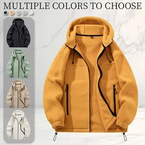 Autumn and Winter Outdoor Double-Sided Fleece Jacket, Fleece Hooded Coat, Trendy Street Style, Warm Fleece Zipper Pockets, Convenient, Popular Winter Trendy Versatile Clothing Tops Womenswear casual outdoor daily wear