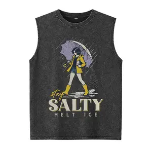 Stay Salty Melt ICE Washed Vest, Pro Immigration Protest Tee, Social Justice Graphic Washed Vest