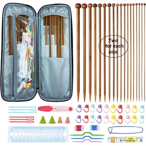 Knitting  Set with Case 36 count Straight Single Pointed Kniting  13.5inch Length Sweater  for DIY Knitting Projects(2mm-10mm) Knitting Set with Accessories