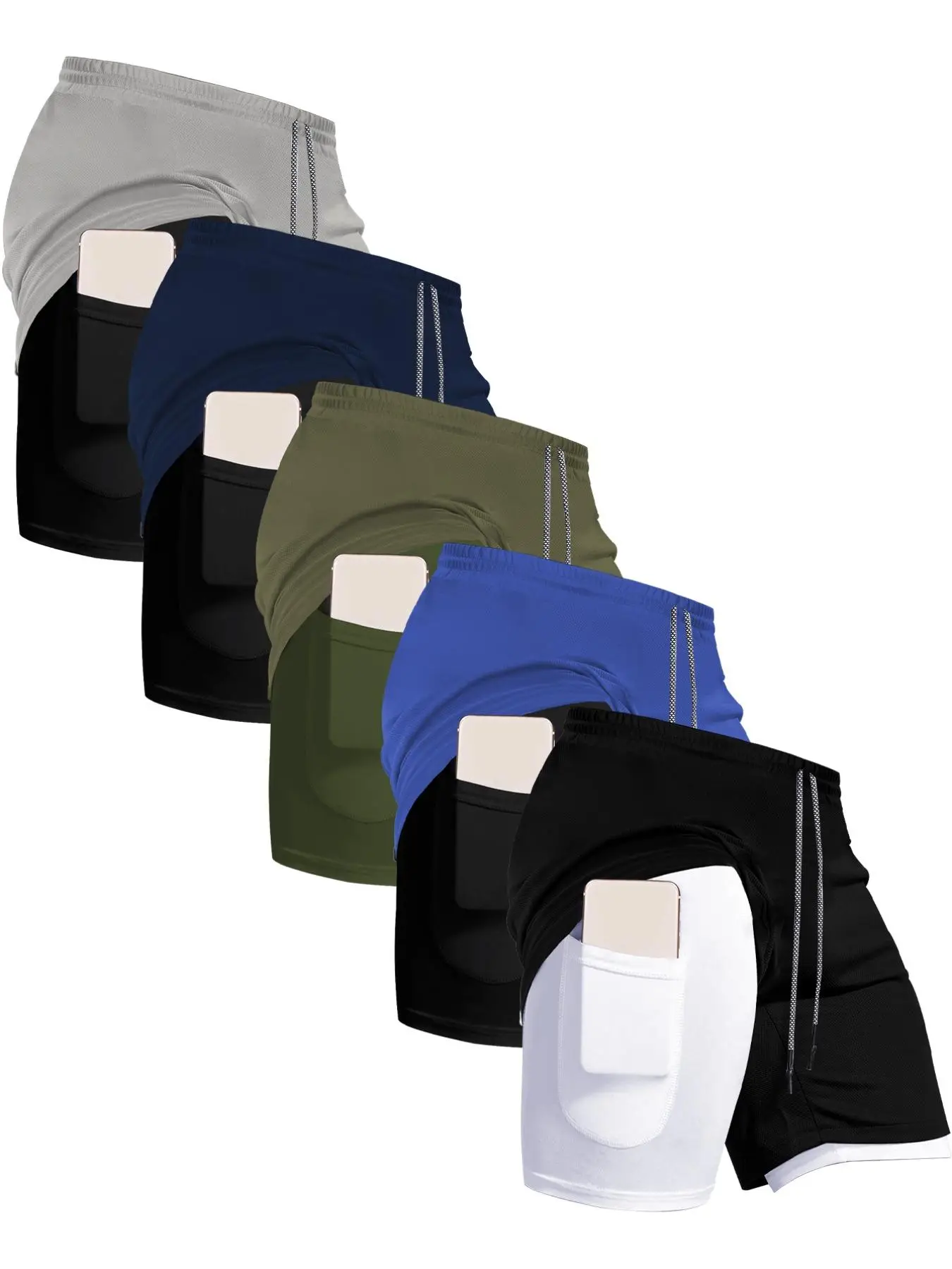 Men's Solid Drawstring Waist Pocket Shorts, Regular Fit Casual Breathable Comfortable Shorts for Summer, Men's Bottoms for Daily Wear, Workout Clothes