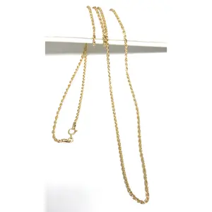 10k Solid Gold Yellow Rope VERY THIN Chain 16-24 inches 1.5mm (Semi-Hollow Style)