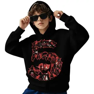 Stranger ThingsKids' Hoodie Pullover, Long Sleeve Relaxed Fit Sweatshirt in Soft Material -Sweaters Pullover with Pocket Girls Boys D1229-012