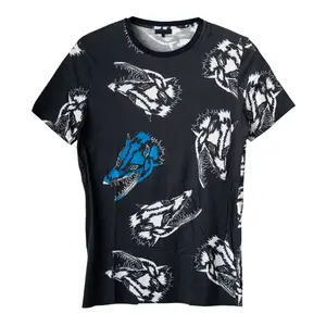 Lanvin Angry Warewolf Logo Short Sleeve Tee Shirt Black Multi Pre-Owned