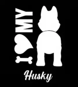 i love my husky dog heart pet home decor car truck vinyl decal sticker 5"