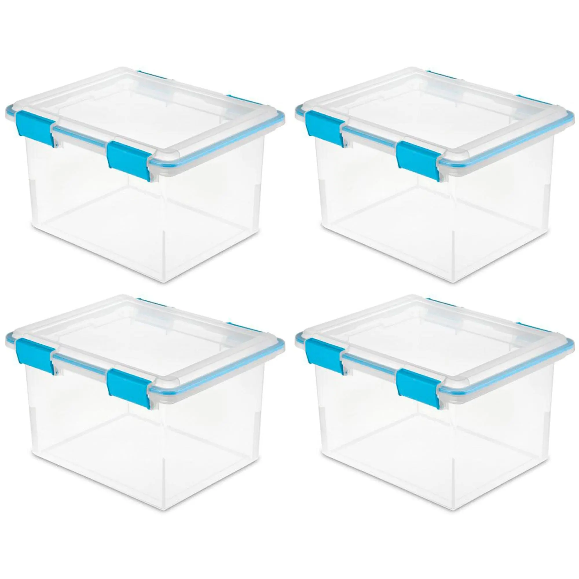 Sterilite Large 32 Qt Home Storage Container Tote with Latching Lids, (4 Pack) Kitchen Organiser Sterilite Large 32 Qt Home Storage Container Tote with Latching Lids, (4 Pack) Kitchen Organiser