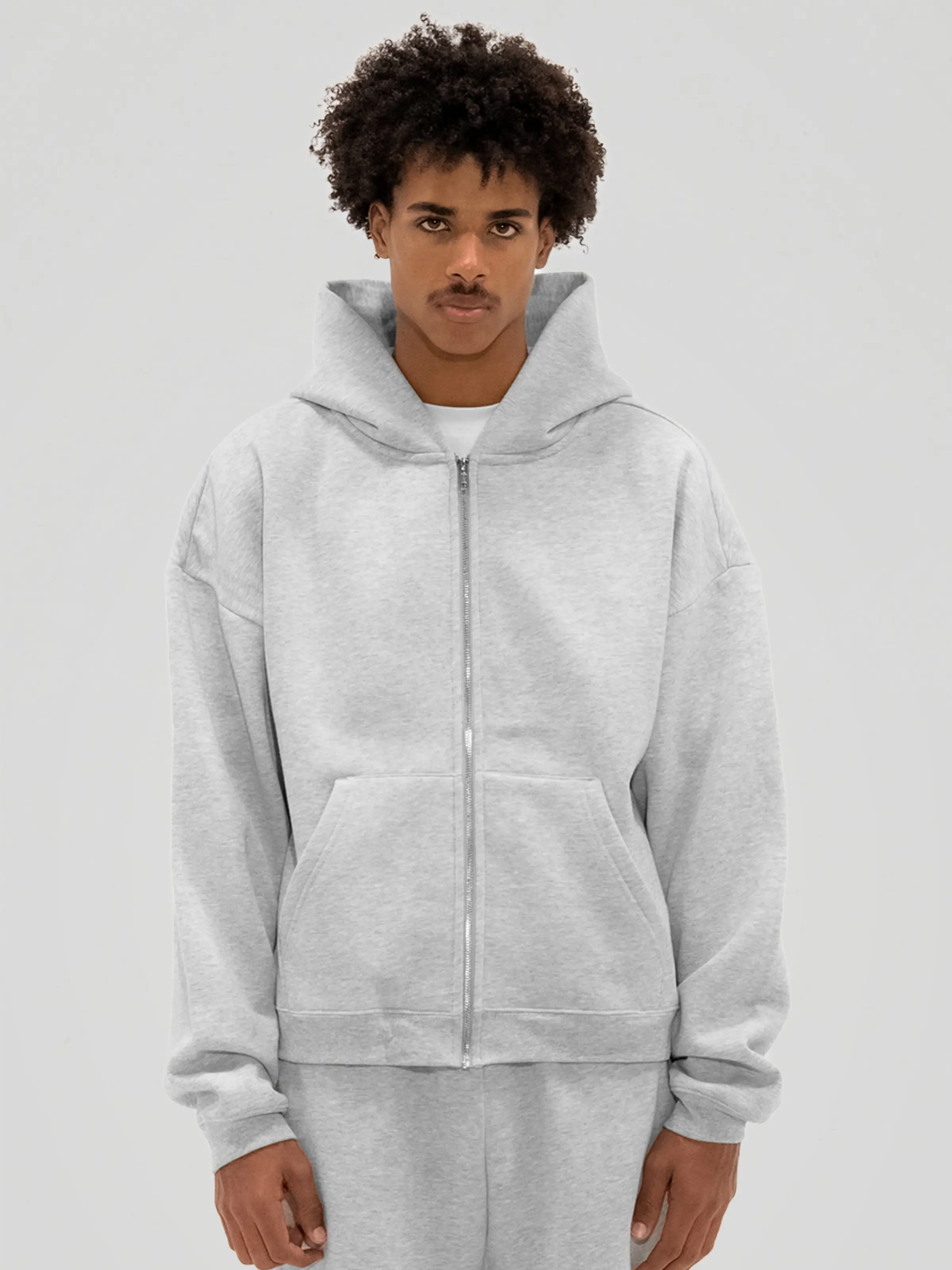 350 GSM 'Heather Grey' Zip-Up Hoodie 350 GSM 'Heather Grey' Zip-Up Hoodie