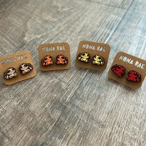 Bearded Dragon Earrings - Laser Cut Wooden Earrings