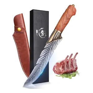 Dream Reach Feather Knife, Viking Boning Knife with Sheath, Ideal for Kitchen and Outdoor Activities, Christmas Gifts for Men Women