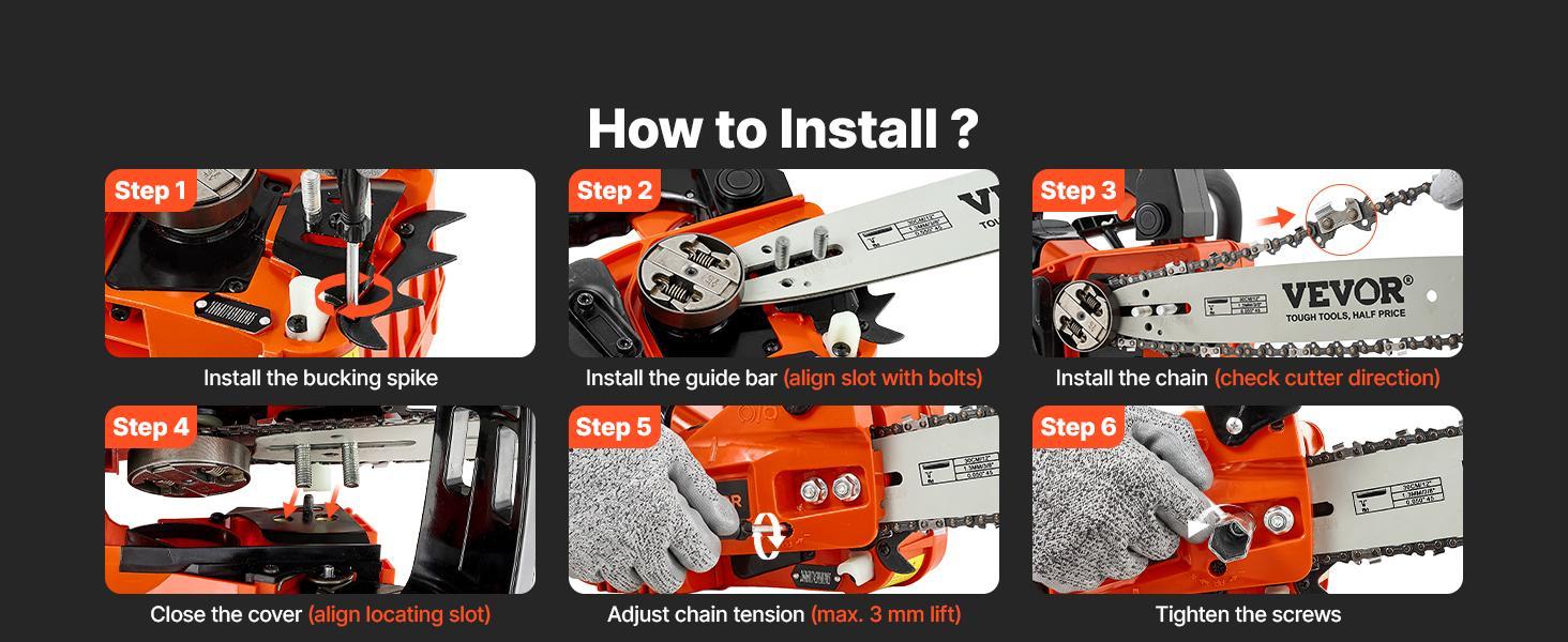 【BackToSchool】VEVOR Gas Powered Chainsaw, 12 in 25.4CC 1HP 2-Stroke Engine with Chains, Throttle-Sync Choke, Non-Slip Handle & Dual Tanks, for Wood Cutting & Tree Trimming