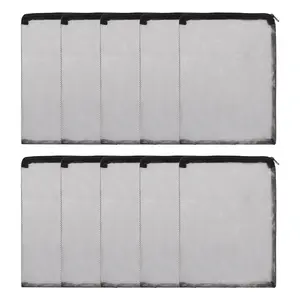 PETAXCELL Aquarium Filter Media Bags, Fish Tank Fine Mesh Bag with Zipper Reusable Versatile 8 x 6 Inch, (Black, 10pcs)/ Intended for Fish Tank/Aquarium/Pond/Activated Carbon/Ceramic Rings