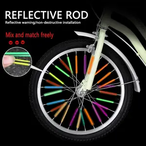 Bicycle Reflective Spoke Tape Steel Wire Card Strip Warning Night Cycling Mountain Bike Road Bicycle Colorful Reflective Spokes