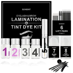 Instant Brow Lamination Kit 4 in 1 | Black, SUNSENT Lash Lift Kit Eyelash Lift Kit, Eyelash Eyebrow Quick Perm Lift For Eyelash Growth 12-weeks Lasting, KERATIN Safe Use for Home Salon,18-applications