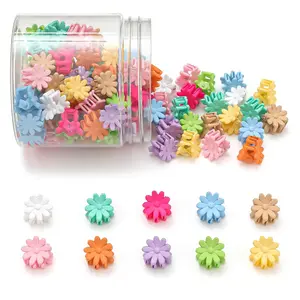 SQ-HDW224 Mini Flower Hair Clips, Baby Hair Clips Mini Claw Clips Cute Jaw Clips Hair Pins Hair Barrettes Toddler Hair Accessories for Women Girls Kids Teens 100Pcs Colorful